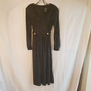 Vintage Black dress with gold tone buttons
